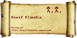 Kneif Klaudia névjegykártya